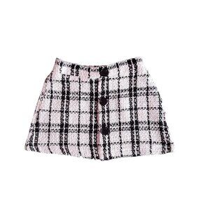 Baby Girl's Pat Pat White & Black Checkered Skirt- Size 12-18M